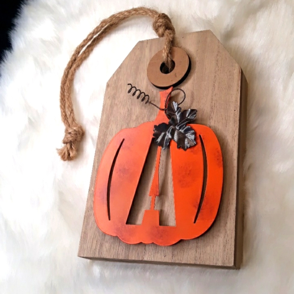"A" metal pumpkin letter harvest decoration wall hanging